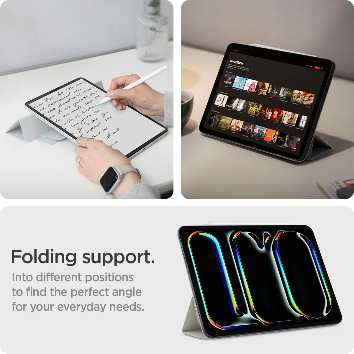 Spigen Air Skin Folio OneTap iPad Pro 13 (2024/2025) Hoes Book Case Grijs afbeelding 10