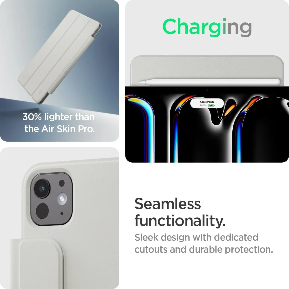 Spigen Air Skin Folio OneTap iPad Pro 13 (2024/2025) Hoes Book Case Grijs afbeelding 12