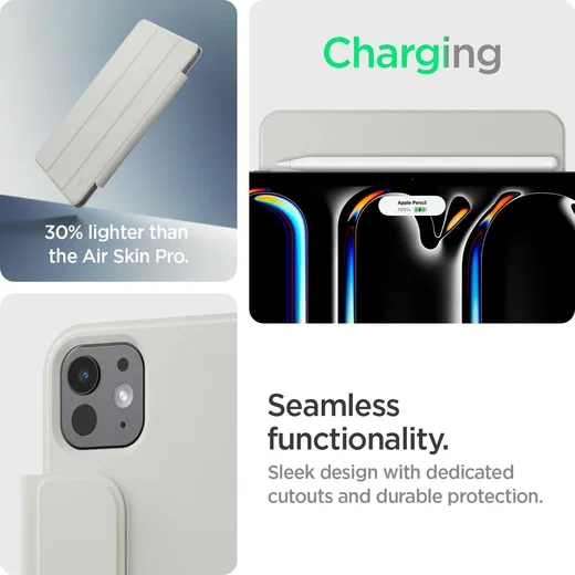 Spigen Air Skin Folio OneTap iPad Pro 13 (2024/2025) Hoes Book Case Grijs afbeelding 12