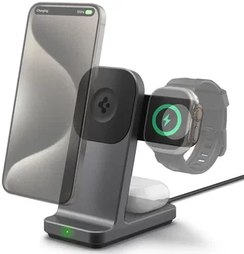 Spigen OneTap Pro 3-in-1 Draadloos Oplaadstation iPhone/Apple Watch/AirPods 15W