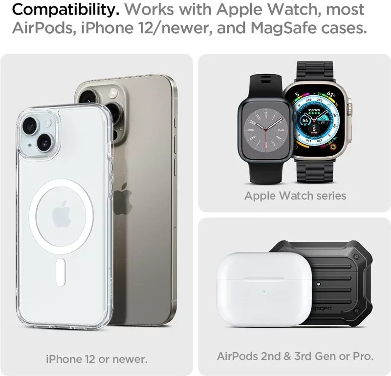 Spigen OneTap Pro 3-in-1 Draadloos Oplaadstation iPhone/Apple Watch/AirPods 15W afbeelding 5