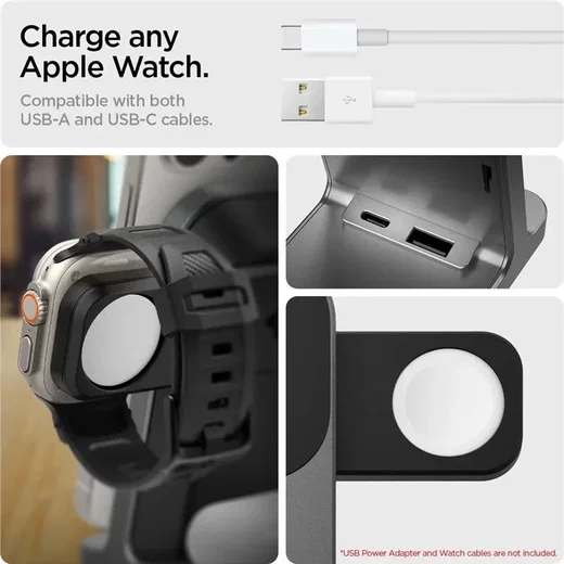 Spigen OneTap Pro 3-in-1 Draadloos Oplaadstation iPhone/Apple Watch/AirPods 15W afbeelding 11
