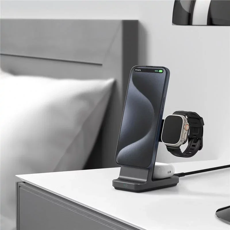 Spigen OneTap Pro 3-in-1 Draadloos Oplaadstation iPhone/Apple Watch/AirPods 15W afbeelding 3