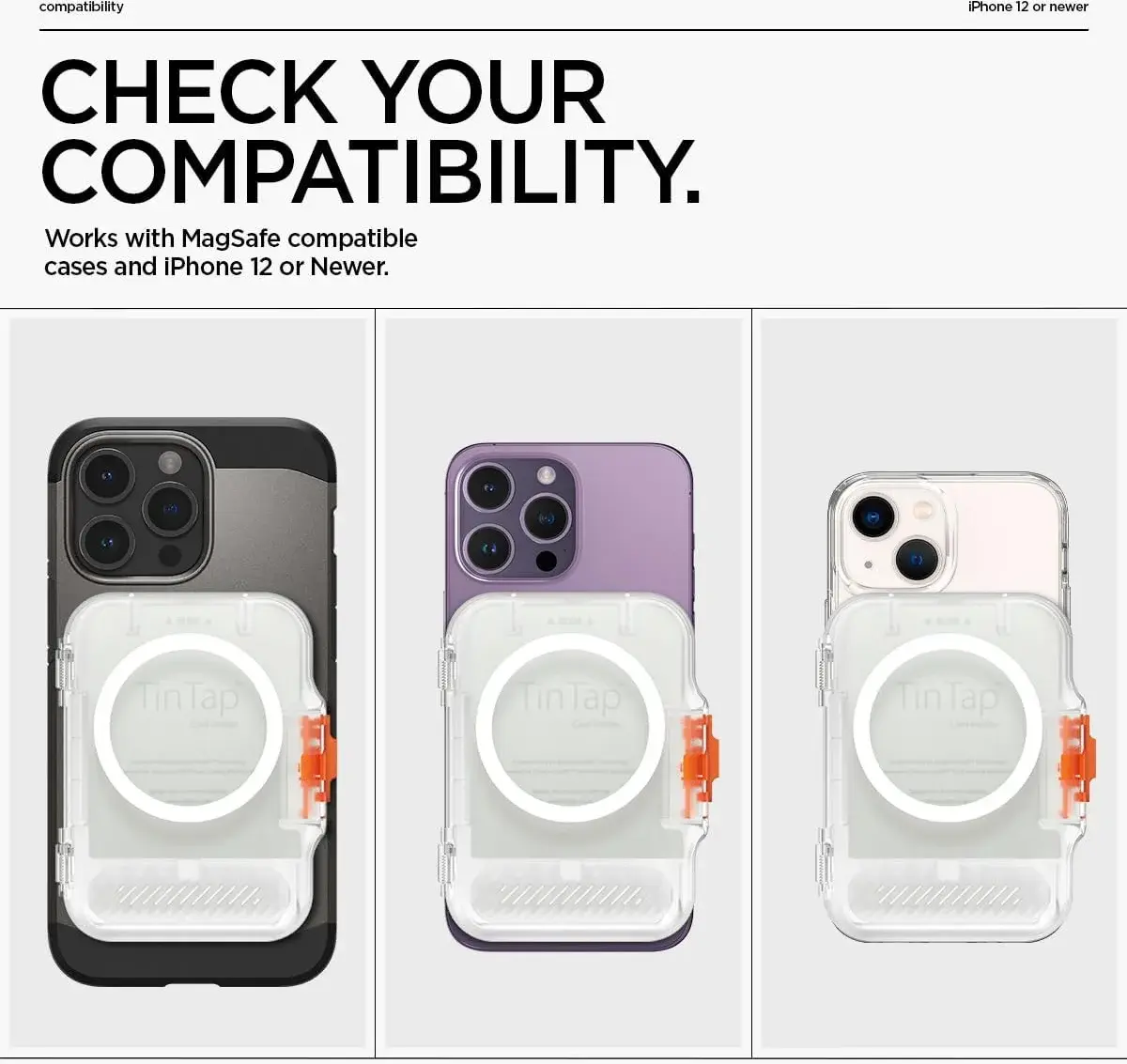 Spigen TinTap Magfit+ Kaart Houder met MagSafe Frost Clear afbeelding 2