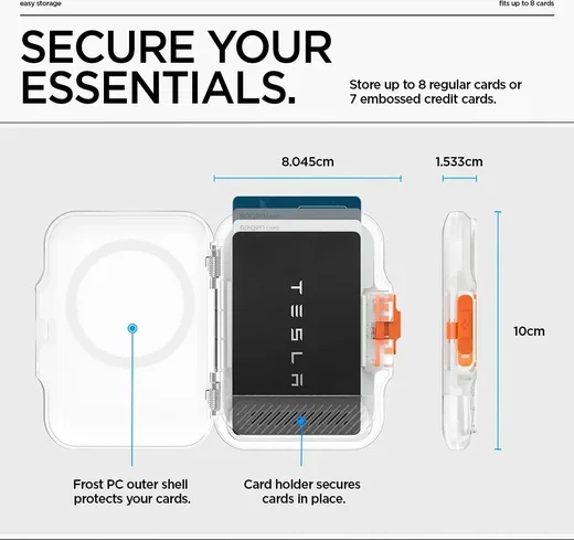 Spigen TinTap Magfit+ Kaart Houder met MagSafe Frost Clear afbeelding 4