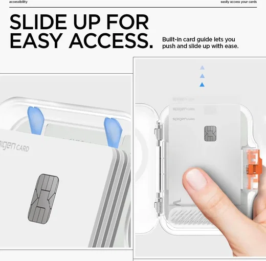 Spigen TinTap Magfit+ Kaart Houder met MagSafe Frost Clear afbeelding 5