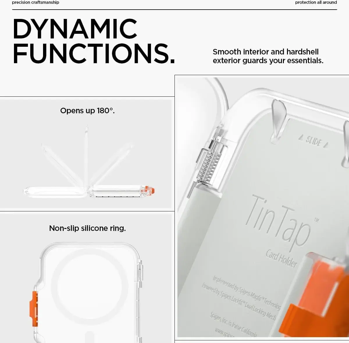Spigen TinTap Magfit+ Kaart Houder met MagSafe Frost Clear afbeelding 7