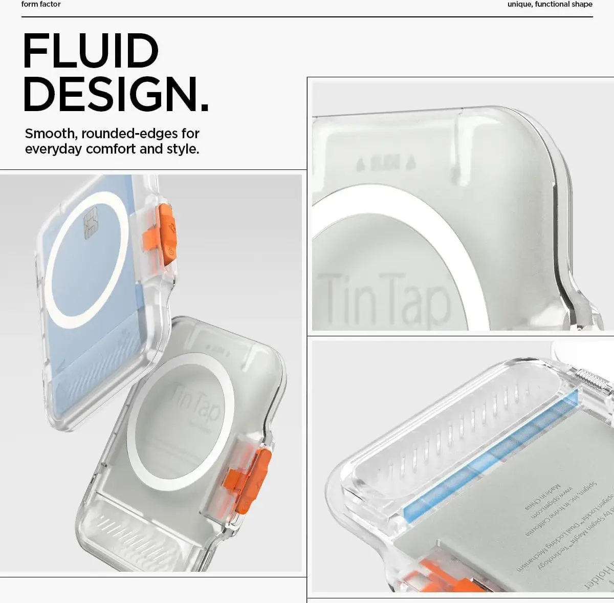 Spigen TinTap Magfit+ Kaart Houder met MagSafe Frost Clear afbeelding 9