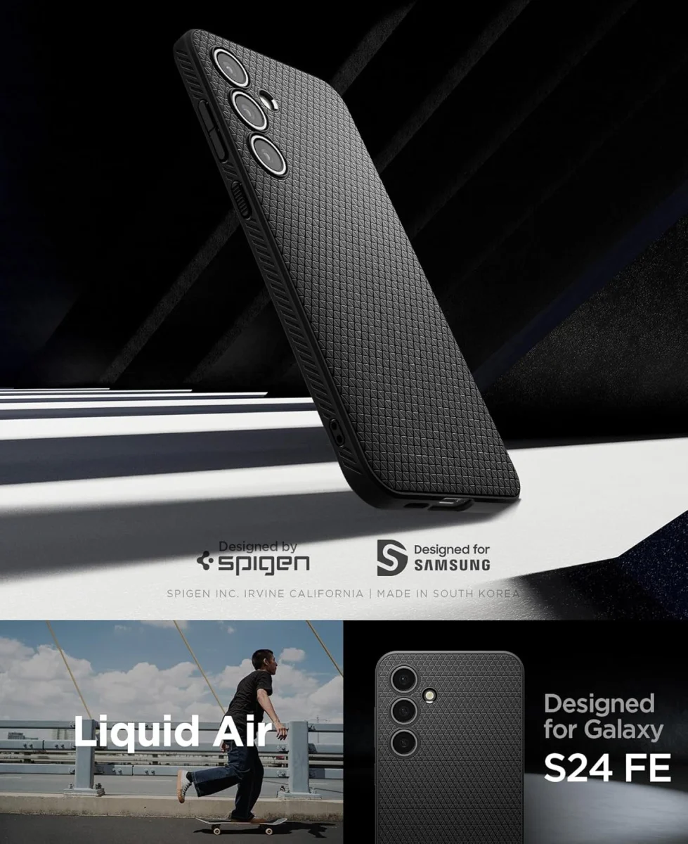 Spigen Liquid Air Samsung Galaxy S24 FE Hoesje Back Cover Matte Zwart afbeelding 2