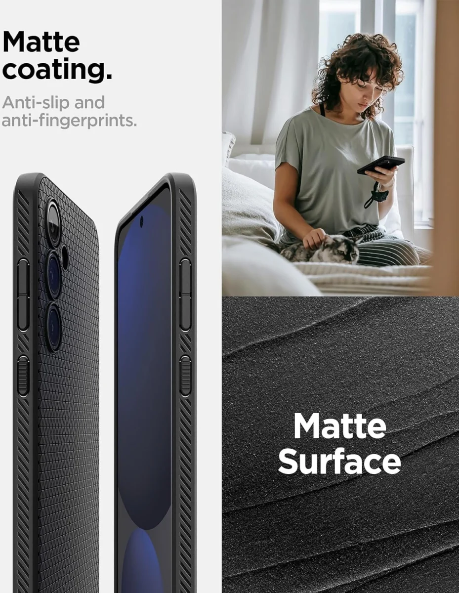 Spigen Liquid Air Samsung Galaxy S24 FE Hoesje Back Cover Matte Zwart afbeelding 6