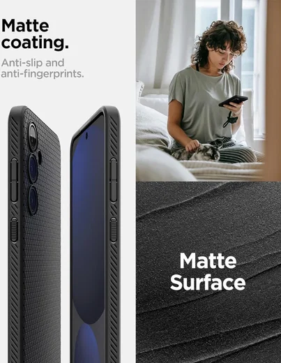 Spigen Liquid Air Samsung Galaxy S24 FE Hoesje Back Cover Matte Zwart afbeelding 6