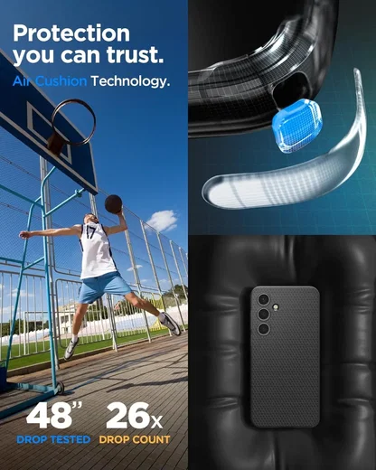 Spigen Liquid Air Samsung Galaxy S24 FE Hoesje Back Cover Matte Zwart afbeelding 7