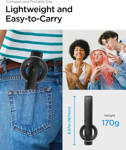 Spigen S571W MagSafe Bluetooth Selfie Stick / Tripod Statief Zwart afbeelding 5