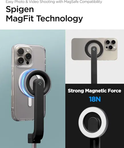 Spigen S571W MagSafe Bluetooth Selfie Stick / Tripod Statief Zwart afbeelding 6