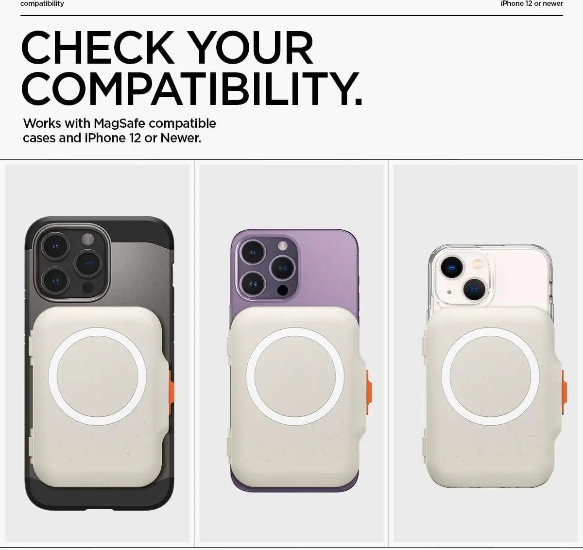 Spigen TinTap Magfit+ Kaart Houder met MagSafe Beige afbeelding 2