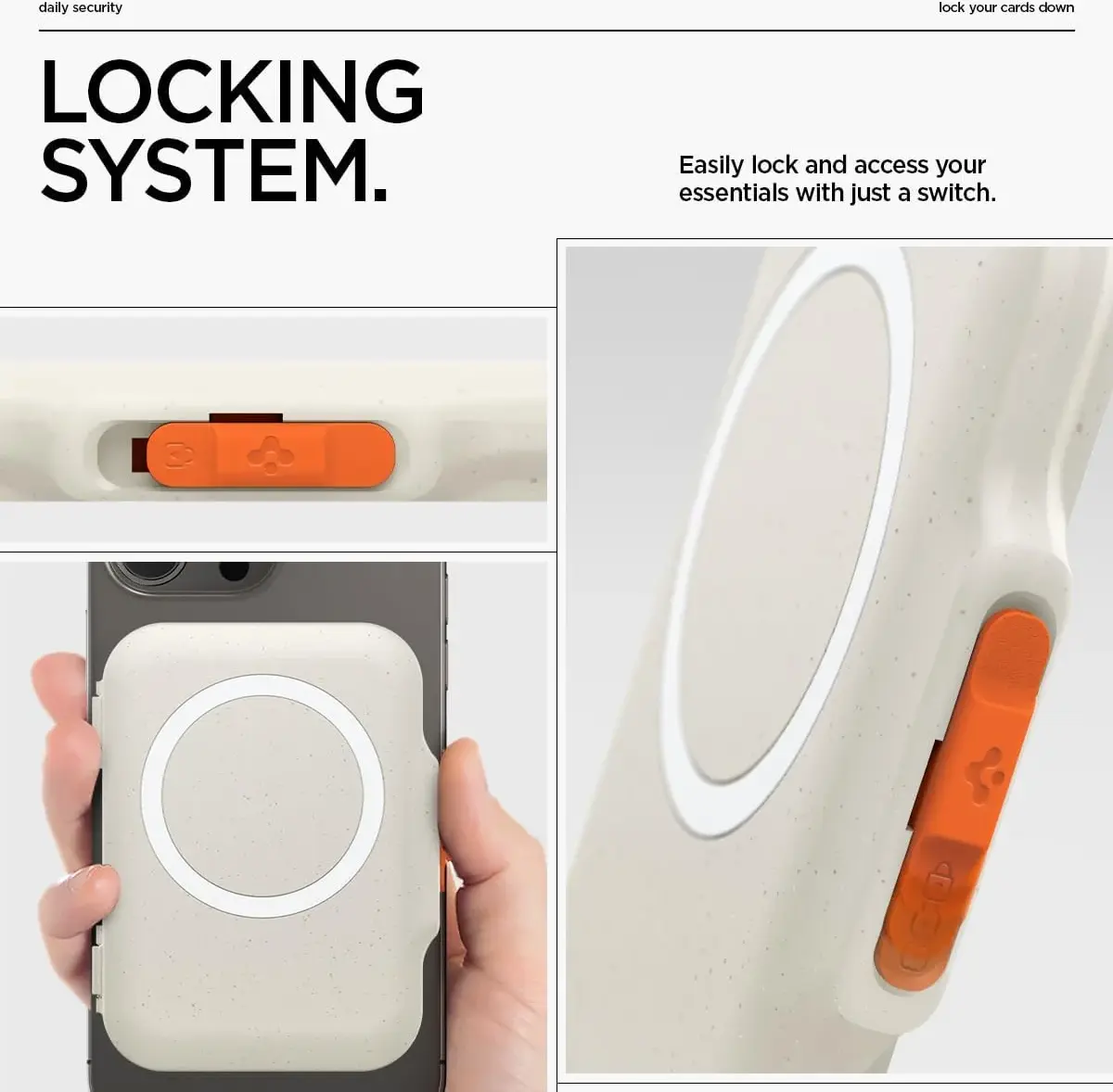 Spigen TinTap Magfit+ Kaart Houder met MagSafe Beige afbeelding 6