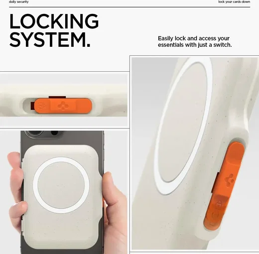 Spigen TinTap Magfit+ Kaart Houder met MagSafe Beige afbeelding 6