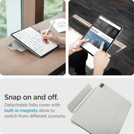 Spigen Air Skin Folio OneTap iPad Air 13 (24/25) Hoes Book Case 2 in 1 Grijs afbeelding 6