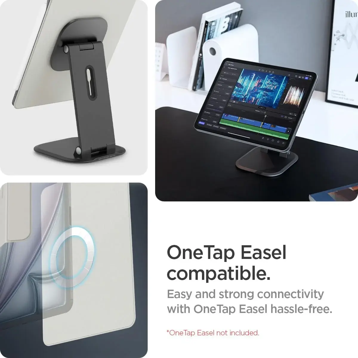 Spigen Air Skin Folio OneTap iPad Air 13 (24/25) Hoes Book Case 2 in 1 Grijs afbeelding 8