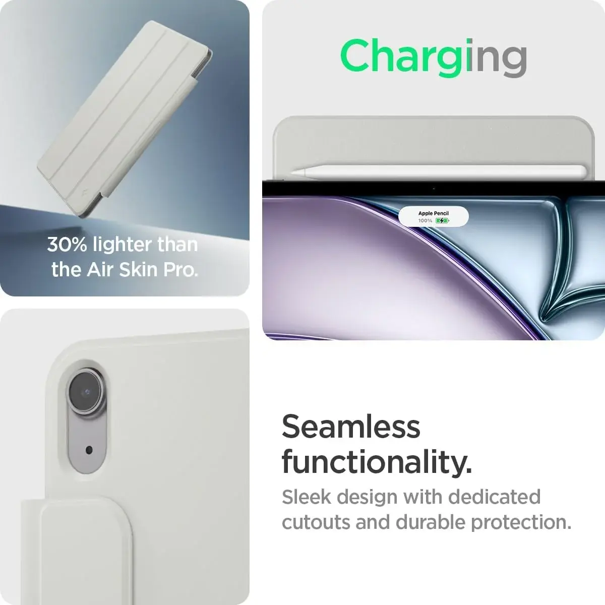 Spigen Air Skin Folio OneTap iPad Air 13 (24/25) Hoes Book Case 2 in 1 Grijs afbeelding 12