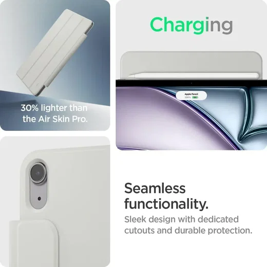 Spigen Air Skin Folio OneTap iPad Air 13 (24/25) Hoes Book Case 2 in 1 Grijs afbeelding 12