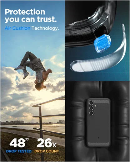 Spigen Rugged Armor Samsung Galaxy S24 FE Hoesje Back Cover Matte Zwart afbeelding 7
