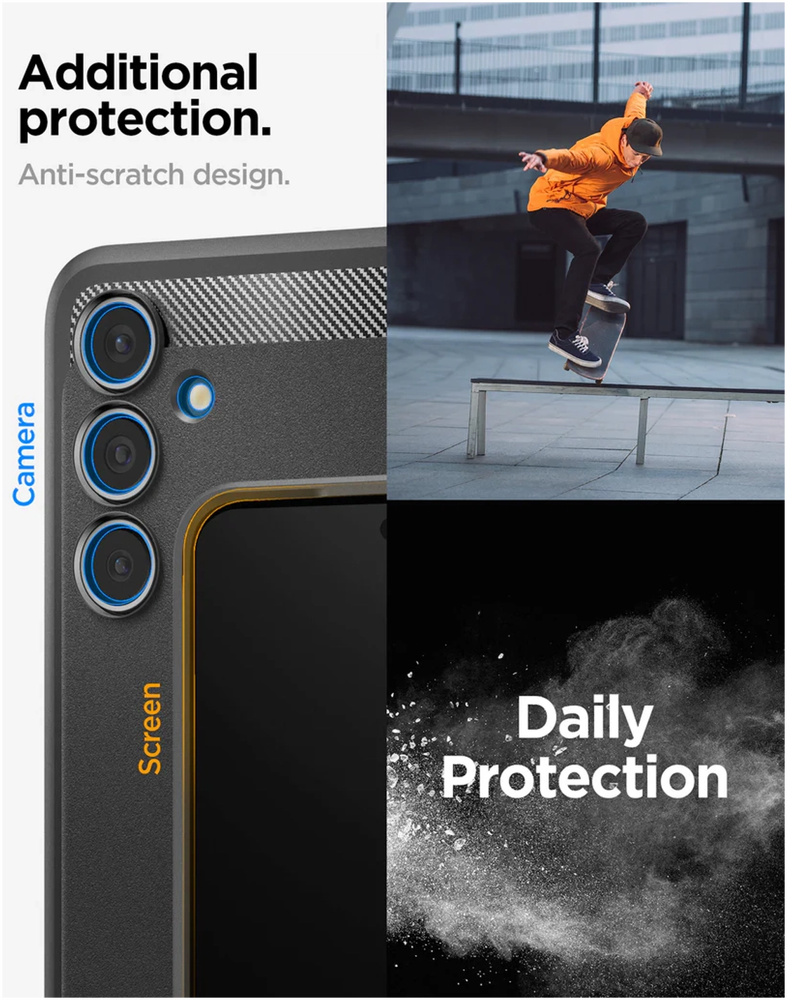 Spigen Rugged Armor Samsung Galaxy S24 FE Hoesje Back Cover Matte Zwart afbeelding 4