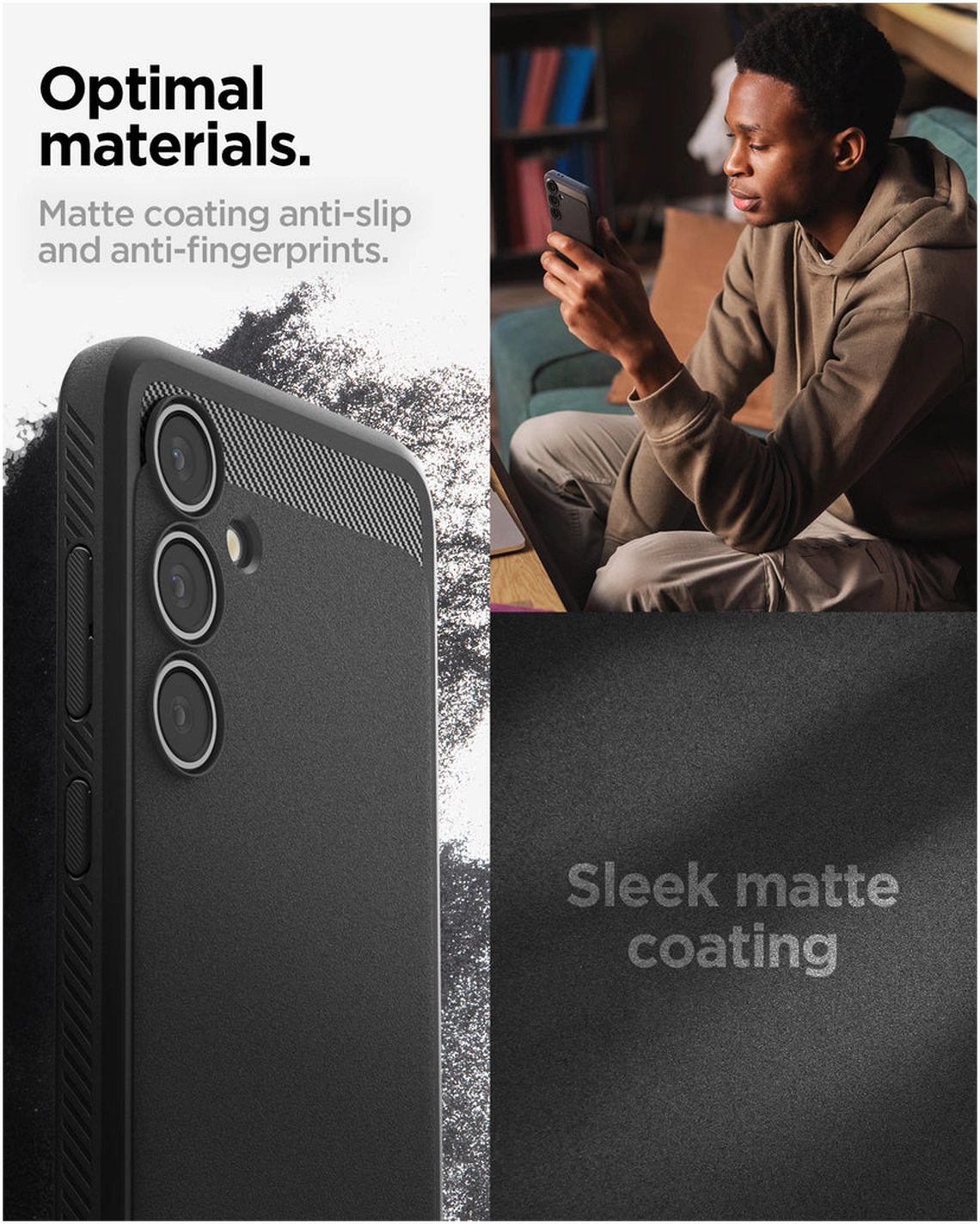 Spigen Rugged Armor Samsung Galaxy S24 FE Hoesje Back Cover Matte Zwart afbeelding 5