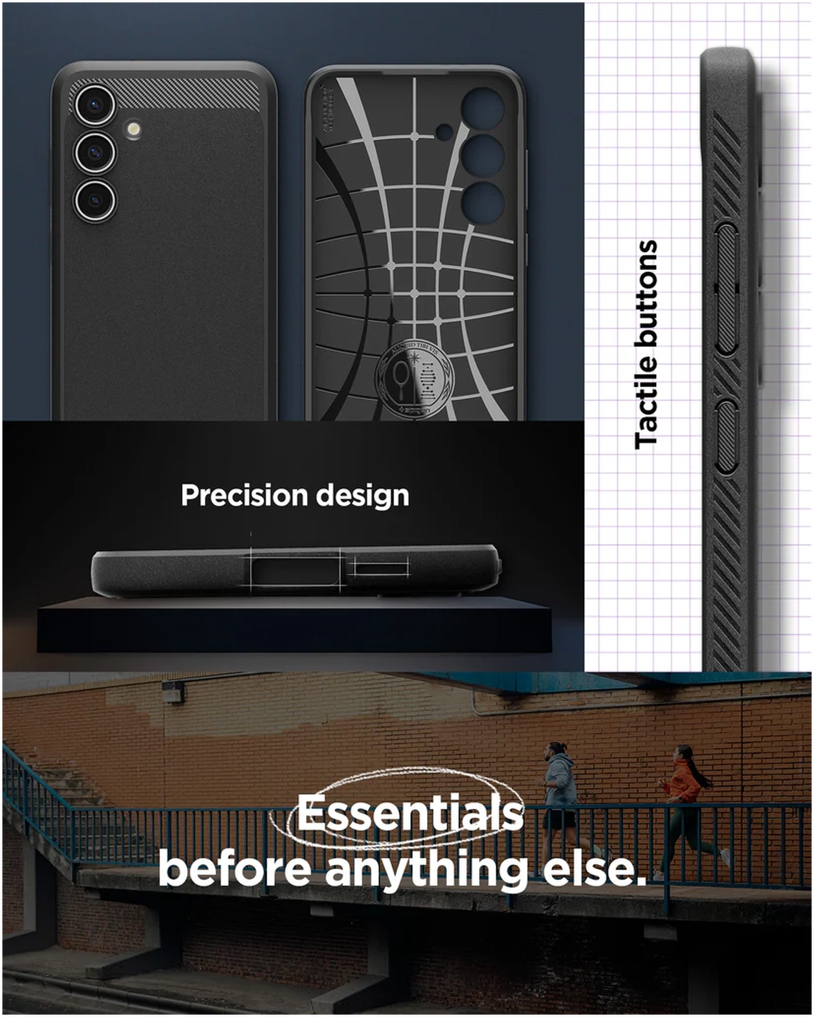 Spigen Rugged Armor Samsung Galaxy S24 FE Hoesje Back Cover Matte Zwart afbeelding 2