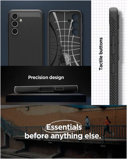 Spigen Rugged Armor Samsung Galaxy S24 FE Hoesje Back Cover Matte Zwart afbeelding 2