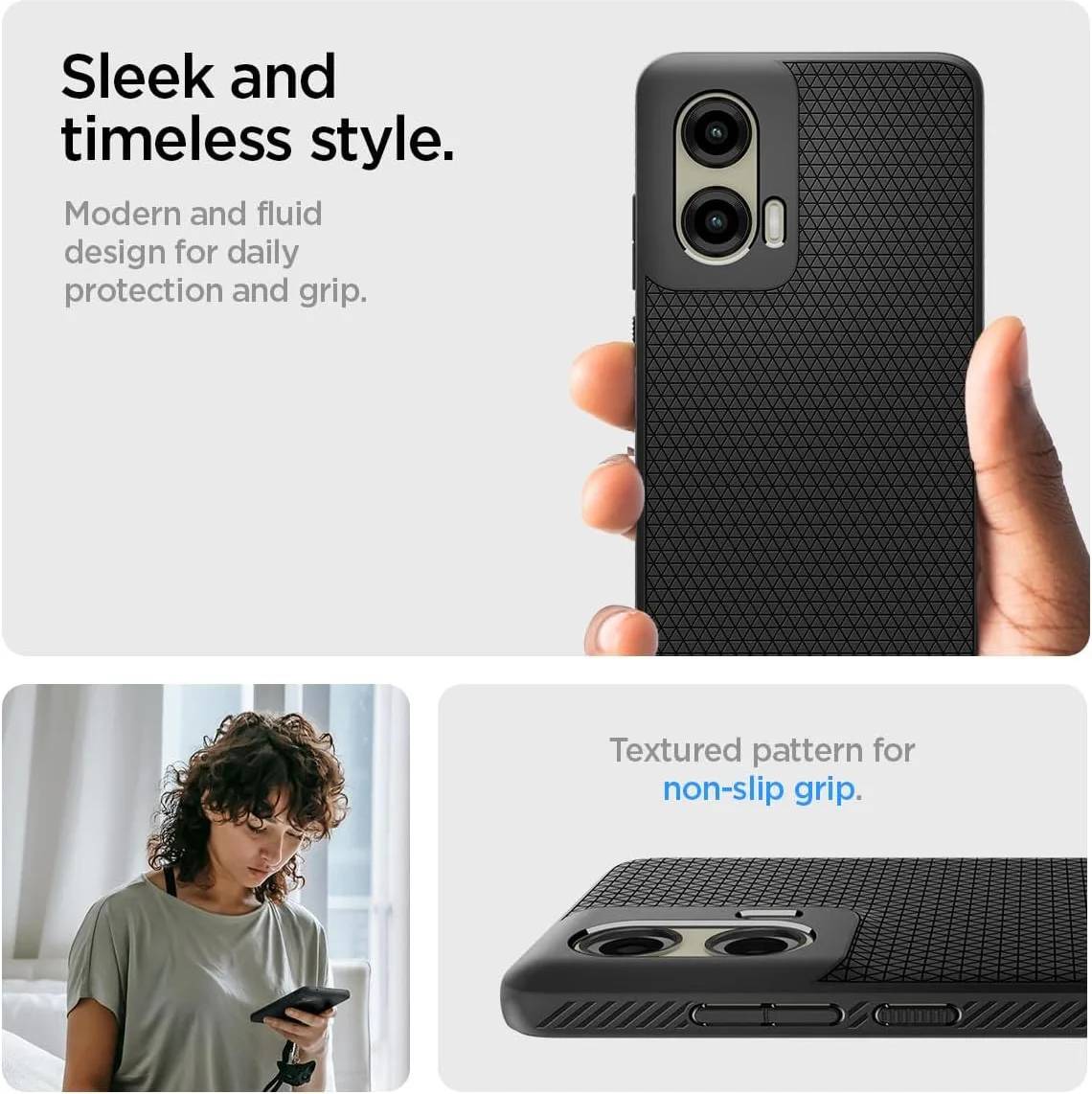 Spigen Liquid Air Motorola Moto G Stylus 5G (2024) Hoesje Back Cover Matte Zwart afbeelding 5