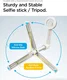 Spigen S571W MagSafe Bluetooth Selfie Stick / Tripod Statief Beige afbeelding 3