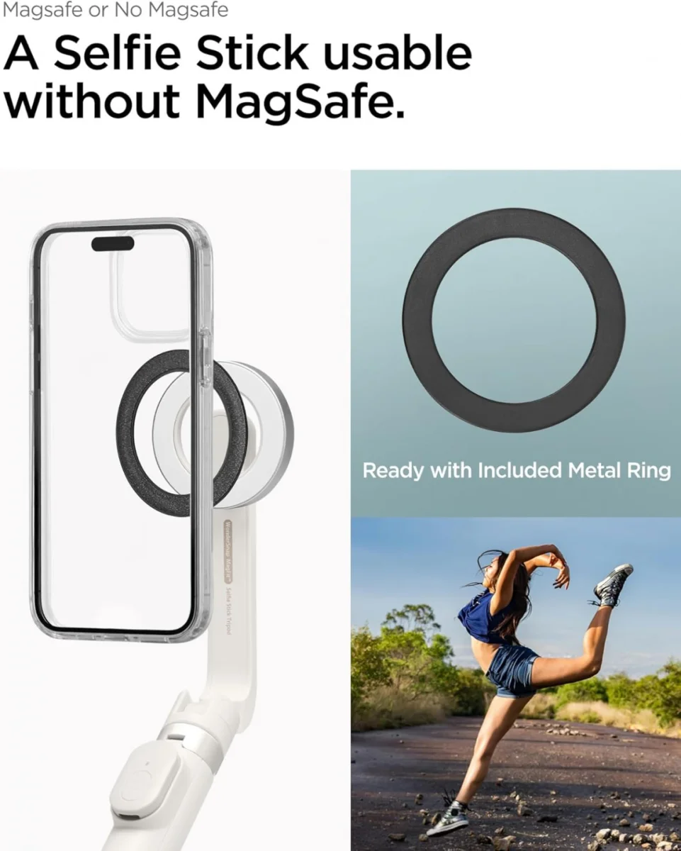 Spigen S571W MagSafe Bluetooth Selfie Stick / Tripod Statief Beige afbeelding 4