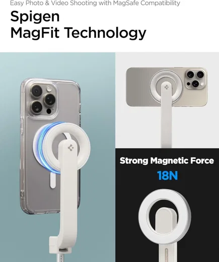 Spigen S571W MagSafe Bluetooth Selfie Stick / Tripod Statief Beige afbeelding 5