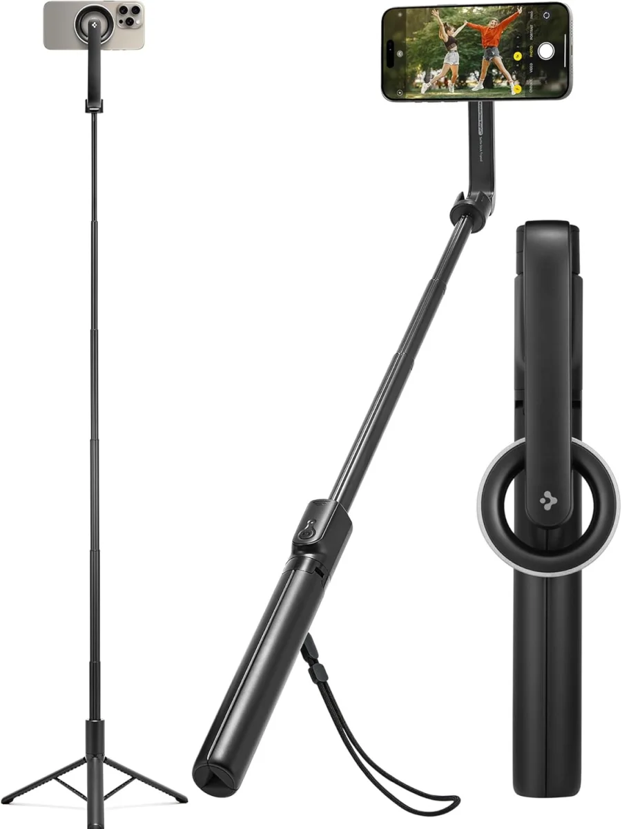 Spigen S580W MagSafe Bluetooth Selfie Stick / Tripod Statief Zwart afbeelding 1