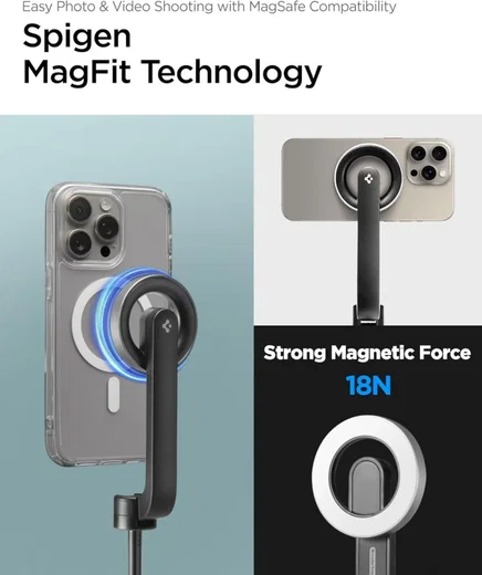 Spigen S580W MagSafe Bluetooth Selfie Stick / Tripod Statief Zwart afbeelding 7