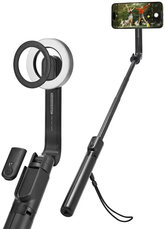 Spigen S580W MagSafe Bluetooth Selfie Stick / Tripod Statief Zwart afbeelding 9