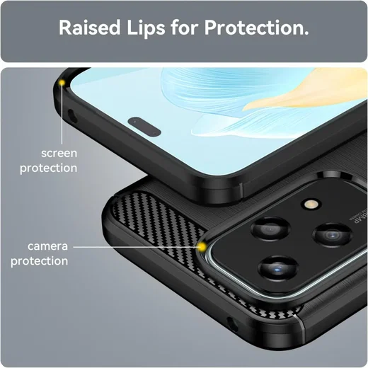 Honor 200 Lite Hoesje Geborsteld TPU Flexibele Back Cover Zwart afbeelding 5