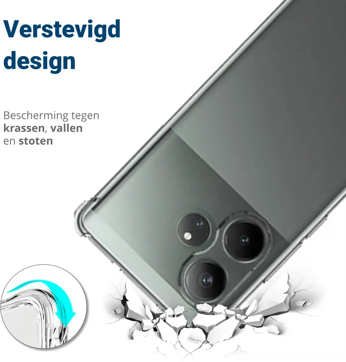 Realme GT6 Hoesje Schokbestendig en Dun TPU Back Cover Transparant afbeelding 2