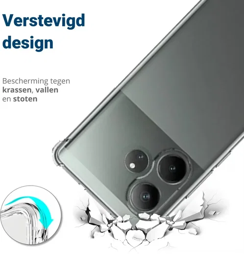 Realme GT6 Hoesje Schokbestendig en Dun TPU Back Cover Transparant afbeelding 2
