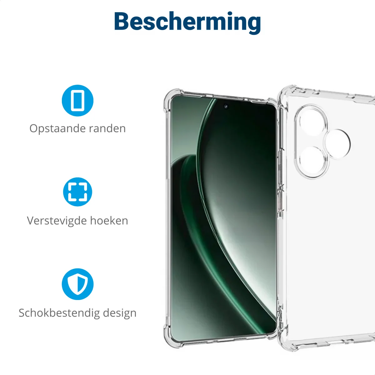 Realme GT6 Hoesje Schokbestendig en Dun TPU Back Cover Transparant afbeelding 5