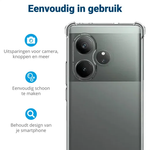 Realme GT6 Hoesje Schokbestendig en Dun TPU Back Cover Transparant afbeelding 8