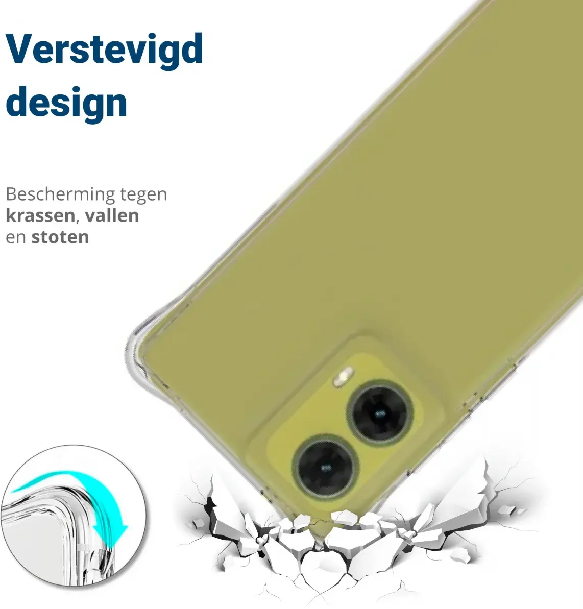 Motorola Moto G85 Hoesje Schokbestendig en Dun TPU Back Cover Transparant afbeelding 2