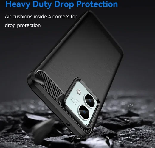 Motorola Moto G85 Hoesje Geborsteld TPU Flexibele Back Cover Zwart afbeelding 4