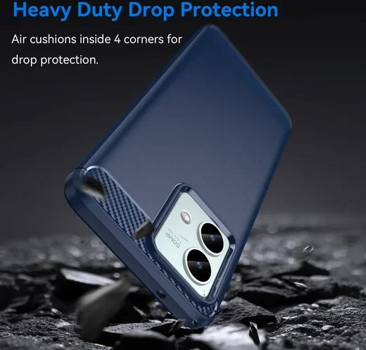 Motorola Moto G85 Hoesje Geborsteld TPU Flexibele Back Cover Blauw afbeelding 4