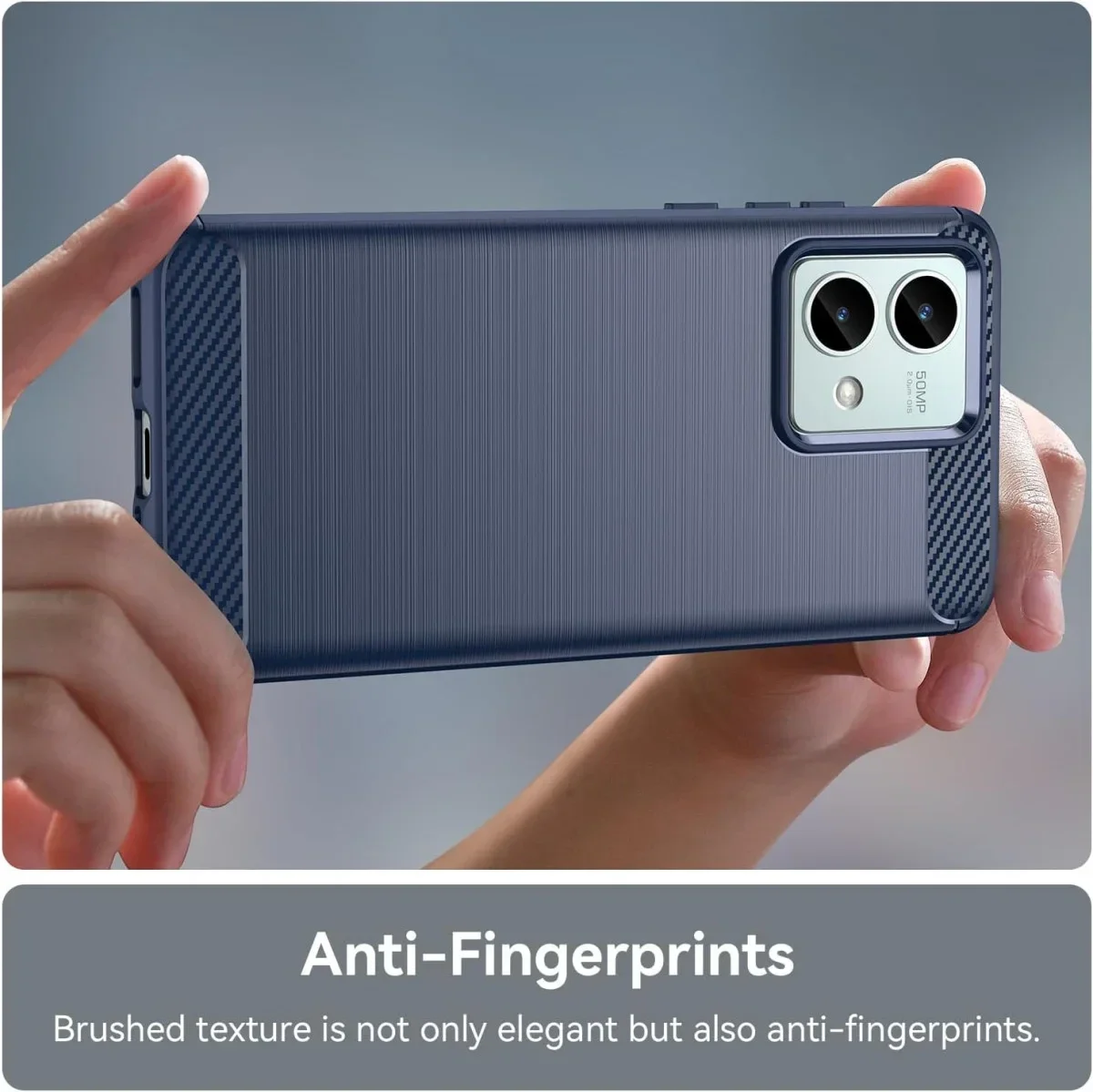 Motorola Moto G85 Hoesje Geborsteld TPU Flexibele Back Cover Blauw afbeelding 6
