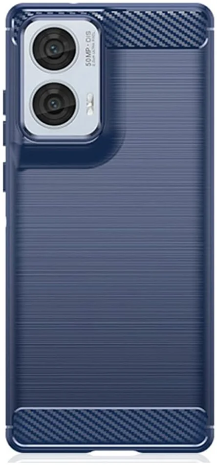 Motorola Moto G85 Hoesje Geborsteld TPU Flexibele Back Cover Blauw afbeelding 2