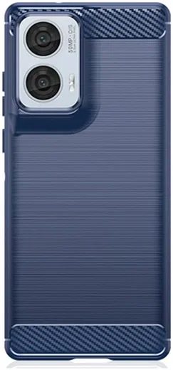 Motorola Moto G85 Hoesje Geborsteld TPU Flexibele Back Cover Blauw afbeelding 2