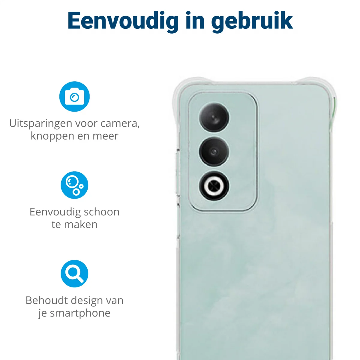 Oppo A80 Hoesje Schokbestendig en Dun TPU Back Cover Transparant afbeelding 5