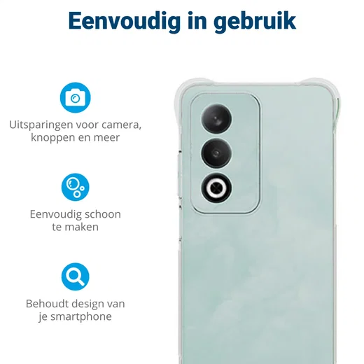 Oppo A80 Hoesje Schokbestendig en Dun TPU Back Cover Transparant afbeelding 5